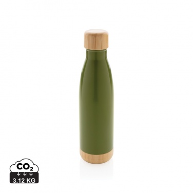 Logo trade advertising product photo of: Vacuum stainless steel bottle with bamboo lid and bottom