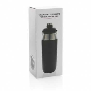 Logo trade promotional giveaway photo of: Vacuum stainless steel dual function lid bottle 1L