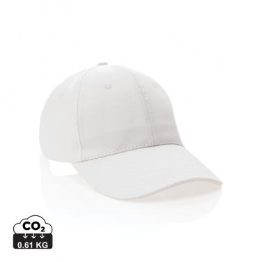 Logo trade business gifts image of: Impact 6 panel 280gr Recycled cotton cap with AWARE™ tracer