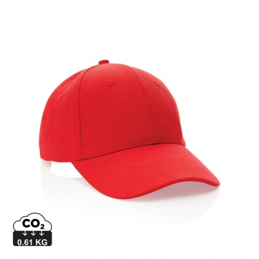 Logo trade promotional items image of: Impact 6 panel 280gr Recycled cotton cap with AWARE™ tracer