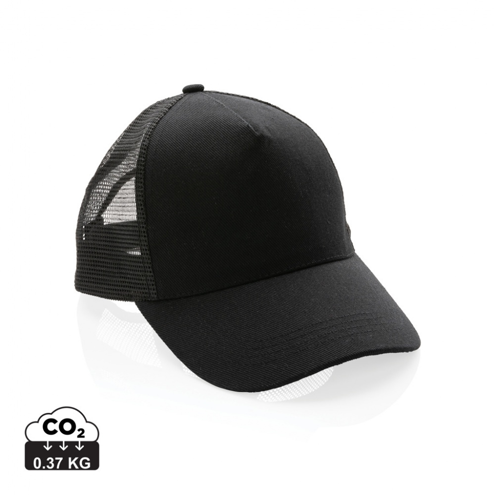 Logotrade advertising product image of: Impact AWARE™ Brushed rcotton 5 panel trucker cap 190gr