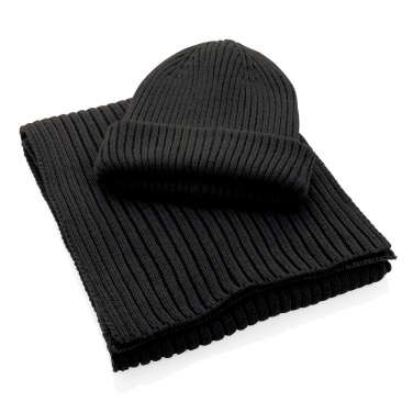 Logo trade promotional giveaways image of: Impact AWARE™  Polylana® double knitted beanie
