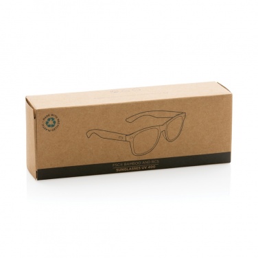 Logo trade promotional giveaways picture of: Bamboo and RCS recycled plastic sunglasses