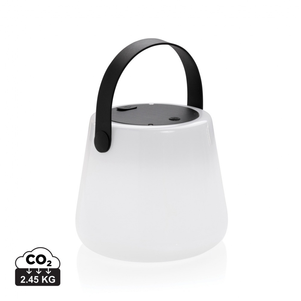 Logo trade advertising product photo of: SolarGlow RCS recycled ABS USB-rechargeable outdoor light