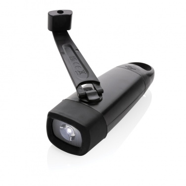 Logo trade promotional item photo of: Lightwave RCS rplastic USB-rechargeable torch with crank