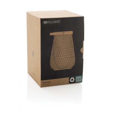 Logo trade promotional gift photo of: Aurora RCS recycled plastic USB re-chargeable table lamp