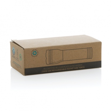 Logo trade promotional items picture of: Lucid 1W RCS certified recycled plastic & bamboo torch