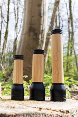 Logo trade promotional giveaway photo of: Lucid 5W RCS certified recycled plastic & bamboo torch