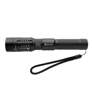 Logo trade promotional gifts image of: Gear X USB re-chargeable torch