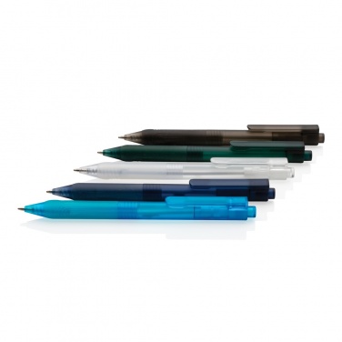 Logo trade promotional giveaways picture of: X9 frosted pen with silicone grip