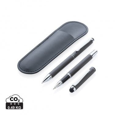 Logo trade promotional items picture of: Swiss Peak deluxe pen set in PU pouch