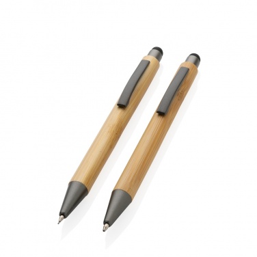 Logotrade promotional product picture of: Bamboo modern pen set in box