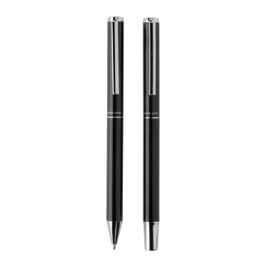 Logo trade promotional merchandise picture of: Swiss Peak Cedar RCS certified recycled aluminum pen set