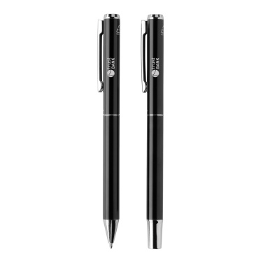 Logo trade promotional item photo of: Swiss Peak Cedar RCS certified recycled aluminum pen set