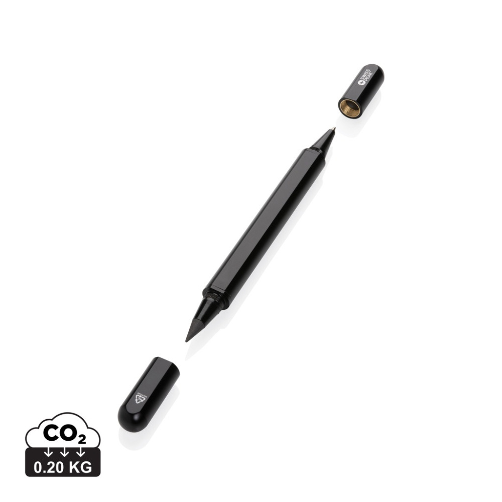 Logo trade promotional item photo of: Swiss Peak Storm RCS recycled aluminum dual tip pen