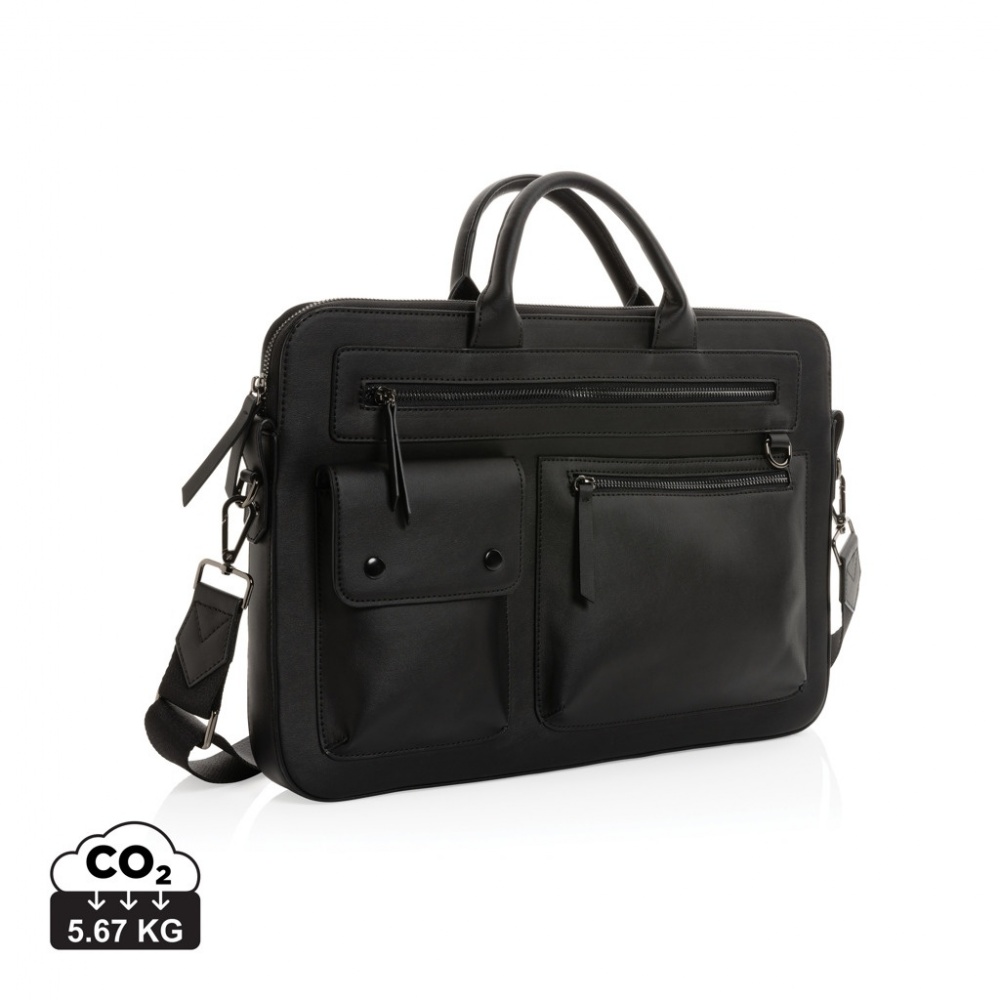 Logo trade promotional items picture of: Swiss Peak GRS recycled PU 14 inch laptop bag