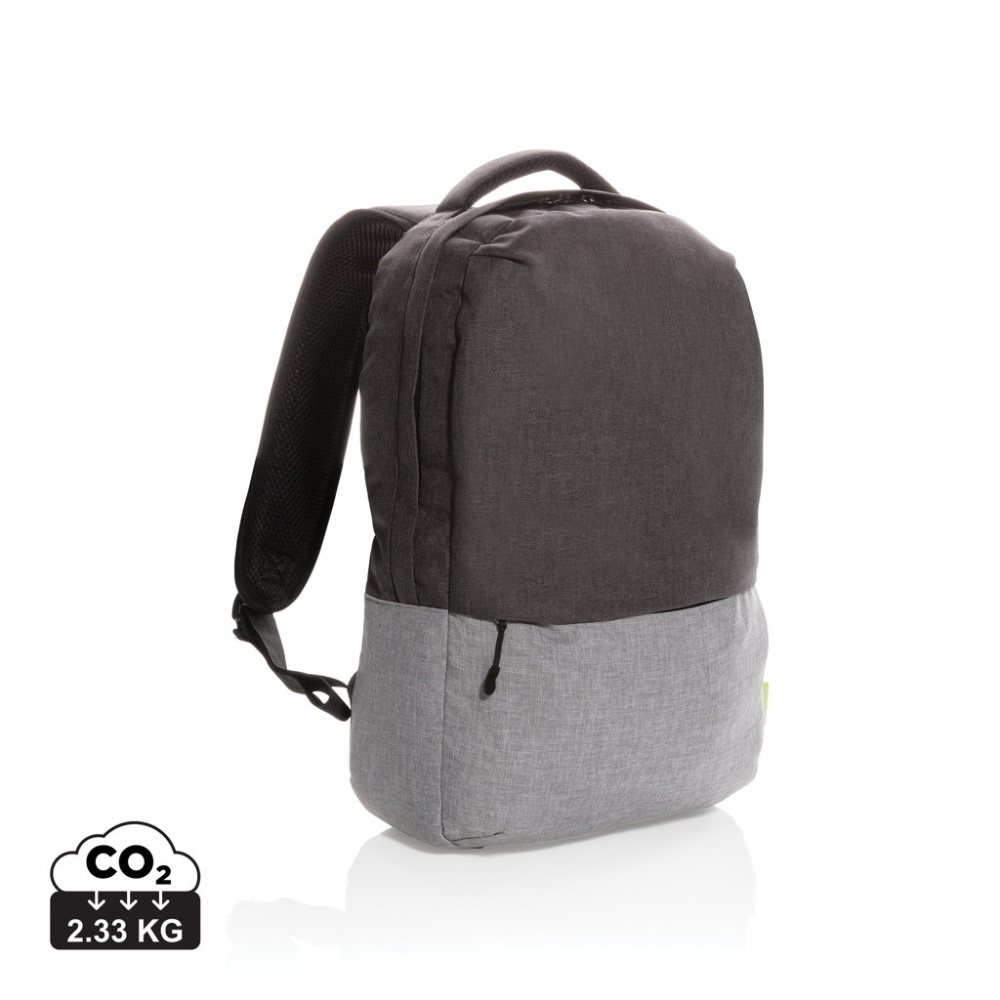 Logo trade business gift photo of: Duo colour RPET 15.6" RFID laptop backpack PVC free