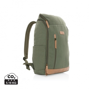 Logo trade promotional gifts picture of: Impact AWARE™ 16 oz. recycled canvas 15" laptop backpack