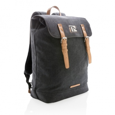 Logo trade promotional giveaways image of: Canvas laptop backpack PVC free