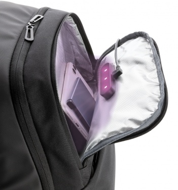 Logotrade promotional merchandise picture of: Swiss Peak laptop backpack with UV-C steriliser pocket