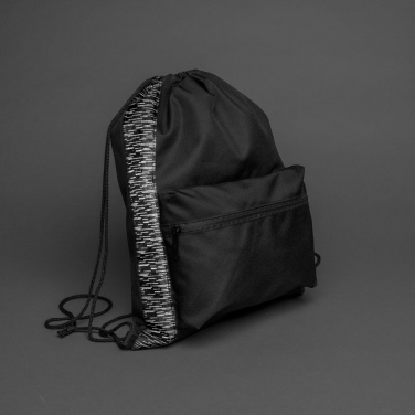 Logo trade promotional merchandise image of: AWARE™ RPET Reflective drawstring backpack