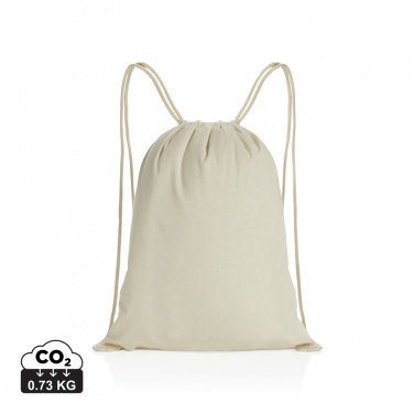 Logotrade advertising products photo of: Impact AWARE™ recycled cotton drawstring backpack 145g