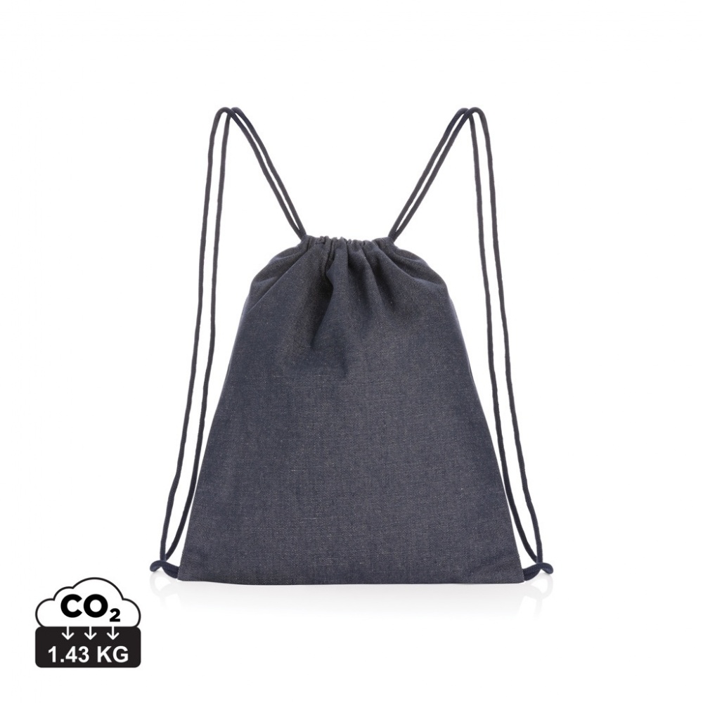 Logotrade promotional merchandise photo of: Impact AWARE™ recycled denim drawstring backpack