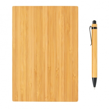Logo trade corporate gifts picture of: A5 Bamboo notebook & pen set