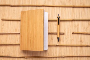 Logo trade advertising products picture of: A5 Bamboo notebook & pen set