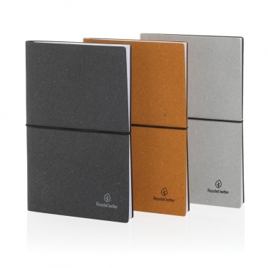 Logo trade promotional giveaway photo of: A5 recycled leather notebook