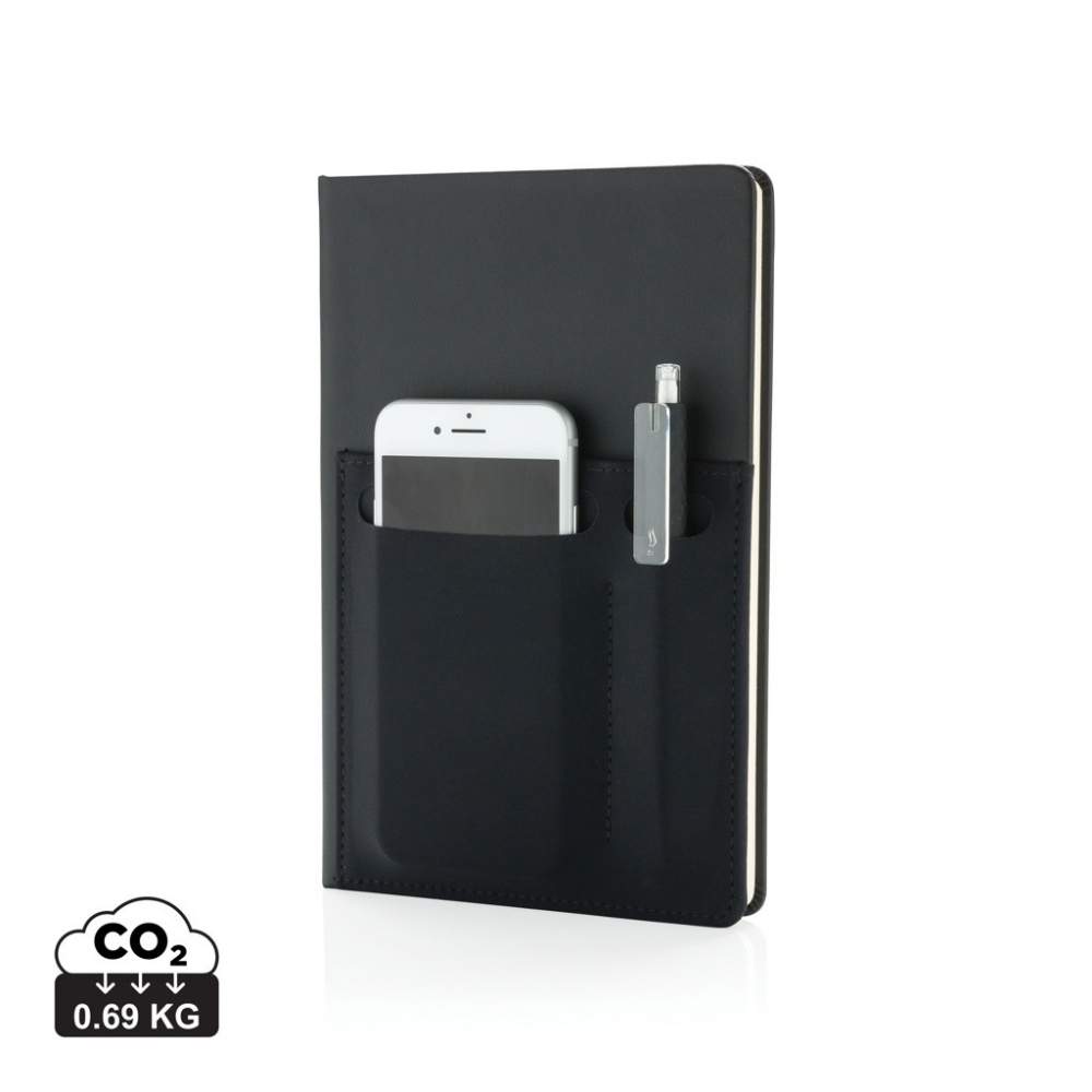 Logo trade advertising product photo of: A5 Deluxe notebook with smart pockets