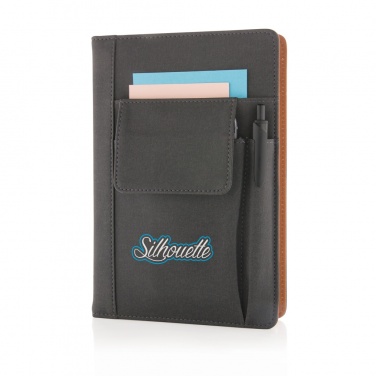Logo trade business gift photo of: Notebook with phone pocket