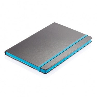 Logo trade promotional merchandise photo of: Deluxe hardcover A5 notebook with coloured side