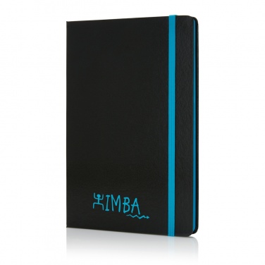 Logo trade business gifts image of: Deluxe hardcover A5 notebook with coloured side