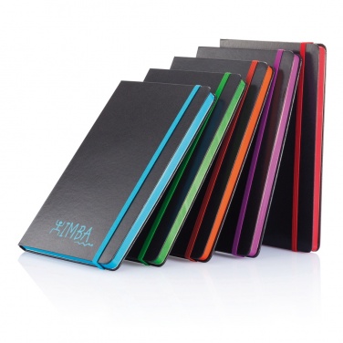 Logo trade promotional products picture of: Deluxe hardcover A5 notebook with coloured side