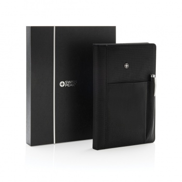 Logo trade promotional items image of: Refillable notebook and pen set