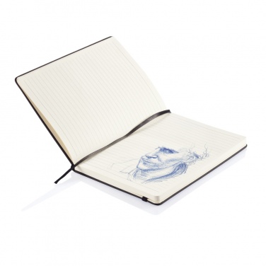 Logo trade promotional giveaways image of: Deluxe hardcover PU A5 notebook