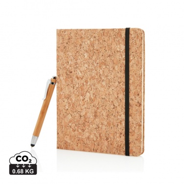 Logotrade promotional product picture of: A5 notebook with bamboo pen including stylus