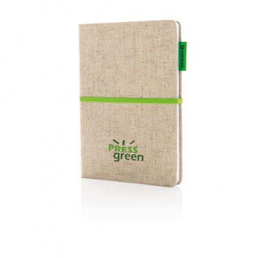 Logo trade promotional giveaway photo of: A5 jute notebook