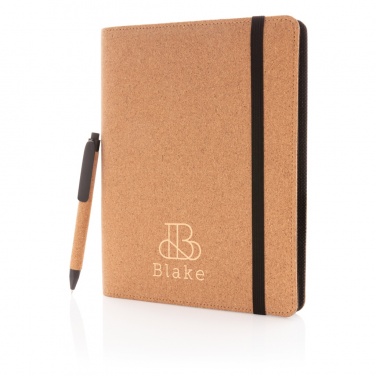 Logotrade advertising product picture of: Deluxe cork portfolio A5 with pen