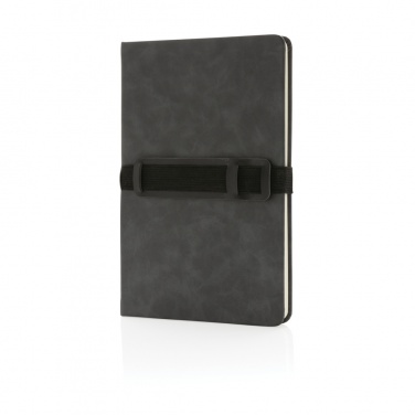 Logotrade corporate gift picture of: Deluxe hardcover PU notebook A5 with phone and pen holder