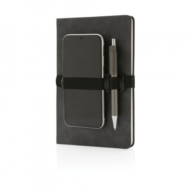 Logotrade business gifts photo of: Deluxe hardcover PU notebook A5 with phone and pen holder