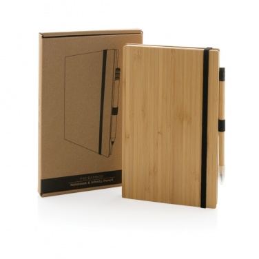 Logotrade promotional giveaway picture of: Bamboo notebook and infinity pencil set