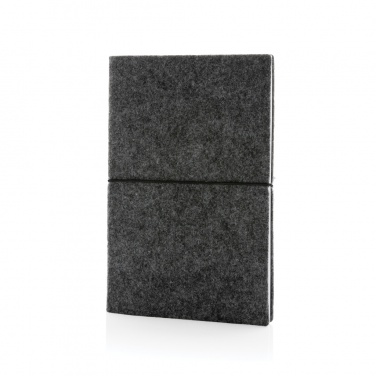 Logo trade advertising product photo of: GRS certified recycled felt A5 softcover notebook