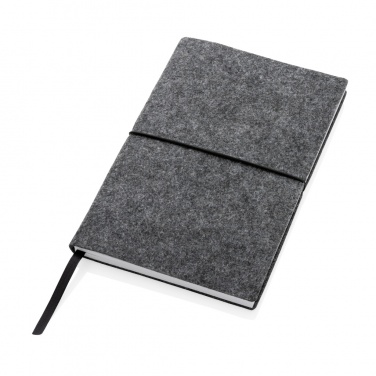 Logo trade promotional gift photo of: GRS certified recycled felt A5 softcover notebook