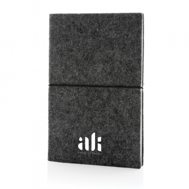 Logo trade promotional gifts picture of: GRS certified recycled felt A5 softcover notebook