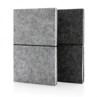 Logo trade corporate gifts image of: GRS certified recycled felt A5 softcover notebook