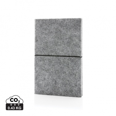 Logo trade promotional gifts picture of: GRS certified recycled felt A5 softcover notebook