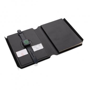 Logotrade promotional products photo of: Swiss Peak RCS rePU notebook with 2-in-1 wireless charger