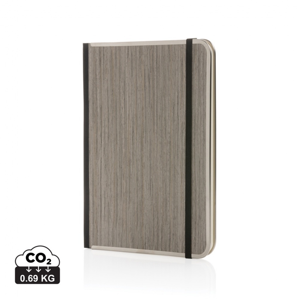 Logo trade business gifts image of: Treeline A5 wooden cover deluxe notebook